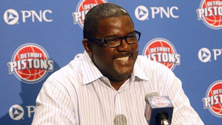 Joe Dumars talks with reporters on May 25, 2010, in Auburn Hills.

Joe Dumars