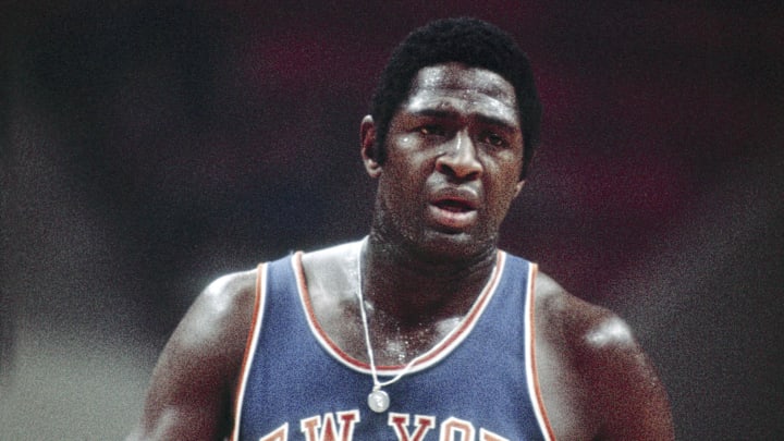 Dec. 13, 1972; Atlanta, GA, USA; FILE PHOTO; New York Knicks center Willis Reed (19) against the Atlanta Hawks at The Omni. Mandatory Credit: Manny Rubio-Imagn Images