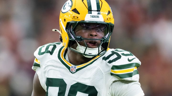 Oct 19, 2025; Glendale, Arizona, USA; Green Bay Packers defensive lineman Barryn Sorrell (99) against the Arizona Cardinals at State Farm Stadium. Mandatory Credit: Mark J. Rebilas-Imagn Images Oct 19, 2025; Glendale, Arizona, USA; Green Bay Packers defensive lineman Barryn Sorrell (99) against the Arizona Cardinals at State Farm Stadium. Mandatory Credit: Mark J. Rebilas-Imagn Images
