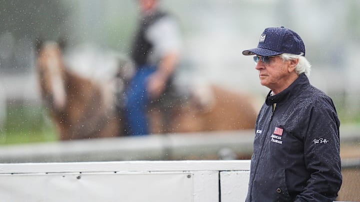 Trainer Bob Baffert on the backside Friday morning at Churchill Downs in Louisville, Kentucky. 