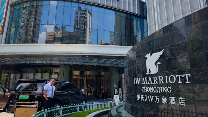 JW Marriott Hotel Entrance in Chongqing, China