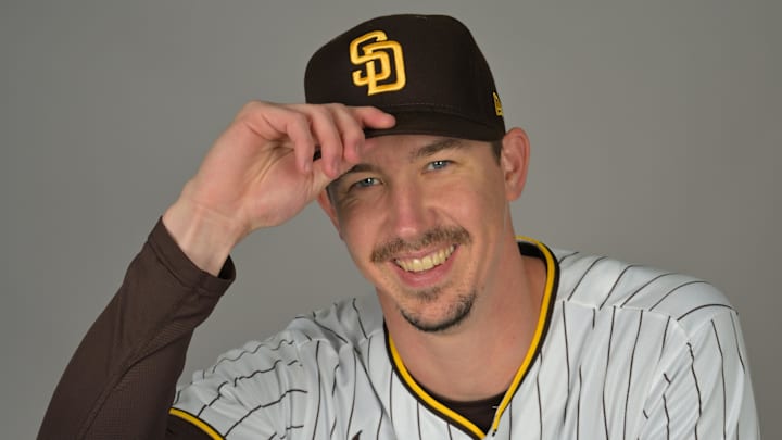 Feb 18, 2026; Peoria, AZ, USA;    San Diego Padres pitcher Walker Buehler (21) during spring training photo day. Mandatory Credit: Jayne Kamin-Oncea-Imagn Images