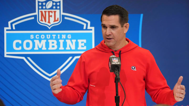 Schoen speaks to reporters. 