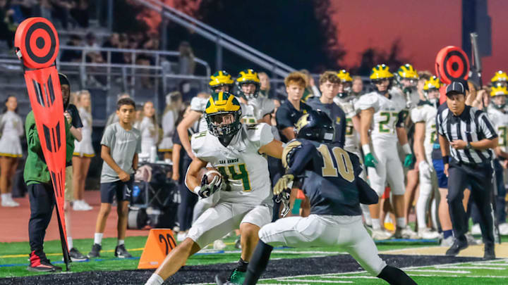San Ramon Valley senior WR Evan Economos during a lopsided victory versus Hayward on Sept. 27. San Ramon Valley senior WR Evan Economos during a lopsided victory versus Hayward on Sept. 27.