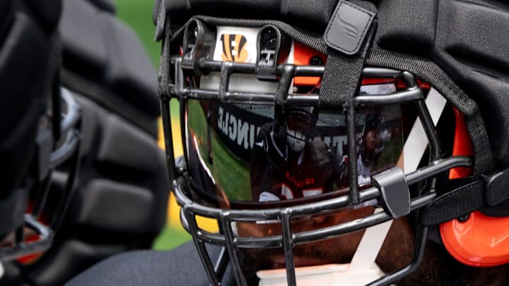 Cincinnati Bengals defensive tackle Sheldon Rankins (98) blocks during Cincinnati Bengals practice at Paycor Stadium on Thursday, Aug. 8, 2024. Cincinnati Bengals defensive tackle Sheldon Rankins (98) blocks during Cincinnati Bengals practice at Paycor Stadium on Thursday, Aug. 8, 2024.