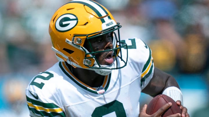 Green Bay Packers quarterback Malik Willis (2) surveys the field before being sacked by Tennessee Titans defensive tackle Jeffery Simmons (98) during their game at Nissan Stadium in Nashville, Tenn., Sunday, Sept. 22, 2024. Green Bay Packers quarterback Malik Willis (2) surveys the field before being sacked by Tennessee Titans defensive tackle Jeffery Simmons (98) during their game at Nissan Stadium in Nashville, Tenn., Sunday, Sept. 22, 2024.