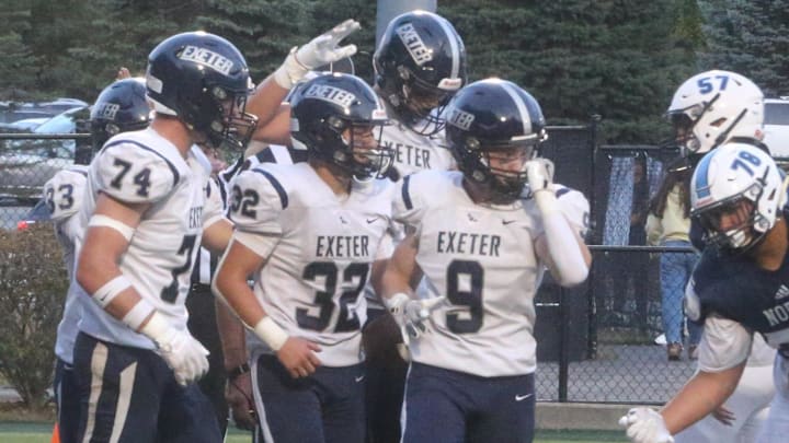 Exeter High School improved to 2-0 on the season, both road wins, following Friday night's Division I win over Nashua North, 36-0 at Stellos Stadium.