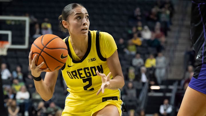 Katie Fiso scored a career-high 20 points with 10 assists in Oregon's 84-66 win over Grand Canyon, running their record to 3-0. Katie Fiso scored a career-high 20 points with 10 assists in Oregon's 84-66 win over Grand Canyon, running their record to 3-0.