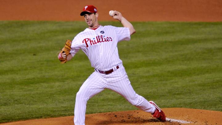 Nov 2, 2009; Philadelphia, PA, USA; Philadelphia Phillies starting pitcher Cliff Lee delivers a pitch during the first inning of game five of the 2009 World Series against the New York Yankees at Citizens Bank Park. Mandatory Credit: Scott Rovak-USA TODAY Sports Nov 2, 2009; Philadelphia, PA, USA; Philadelphia Phillies starting pitcher Cliff Lee delivers a pitch during the first inning of game five of the 2009 World Series against the New York Yankees at Citizens Bank Park. Mandatory Credit: Scott Rovak-USA TODAY Sports
