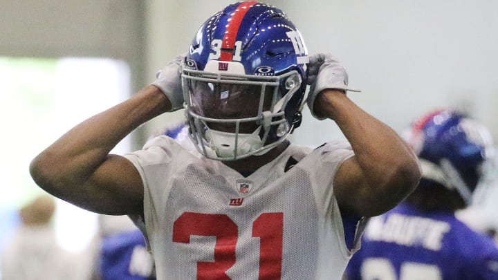 East Rutherford, NJ — May 10, 2024 -- Second-round draft pick safety Tyler Nubin as the NY Giants hold their Rookie Camp and introduce their new draft picks.