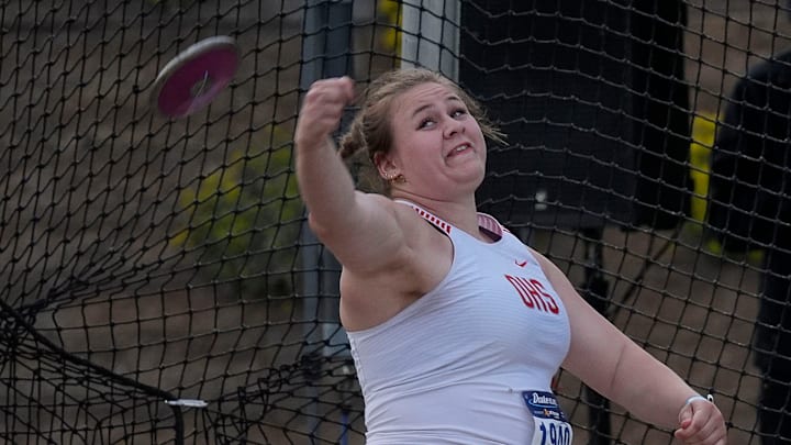 Ottumwa’s Delilah Subsin throws discus during high school girls discus throw in the Drake Relays at Drake Stadium on April 24, 2025, in Des, Moines, Iowa Ottumwa’s Delilah Subsin throws discus during high school girls discus throw in the Drake Relays at Drake Stadium on April 24, 2025, in Des, Moines, Iowa