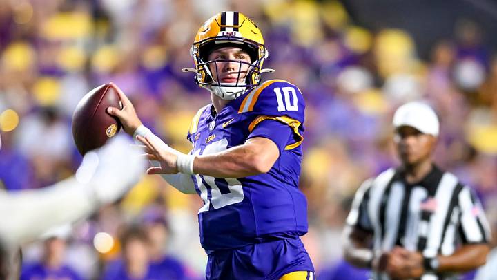 Tigers Quarterback Sam Leavitt 10, LSU Tigers take on the LA Tech Bulldogs.  September 12, 2026; Baton Rouge, Louisiana, USA;  at Tiger Stadium.