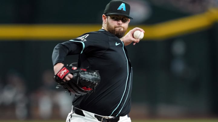 Jun 16, 2024; Phoenix, Arizona, USA; Arizona Diamondbacks pitcher Jordan Montgomery (52) pitches against the Chicago White Sox during the first inning at Chase Field. Mandatory Credit: Joe Camporeale-USA TODAY Sports Jun 16, 2024; Phoenix, Arizona, USA; Arizona Diamondbacks pitcher Jordan Montgomery (52) pitches against the Chicago White Sox during the first inning at Chase Field. Mandatory Credit: Joe Camporeale-USA TODAY Sports
