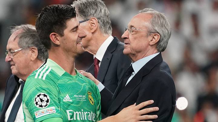 Thibaut Courtois y Florentino Perez