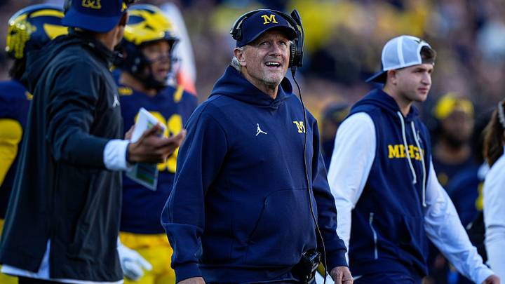 Michigan head coach Kyle Whittingham watches a replay of quarterback Bryce Underwood’s interception by Penn State during the first half at Michigan Stadium in Ann Arbor on Saturday, Oct. 17, 2026. Michigan head coach Kyle Whittingham watches a replay of quarterback Bryce Underwood’s interception by Penn State during the first half at Michigan Stadium in Ann Arbor on Saturday, Oct. 17, 2026.