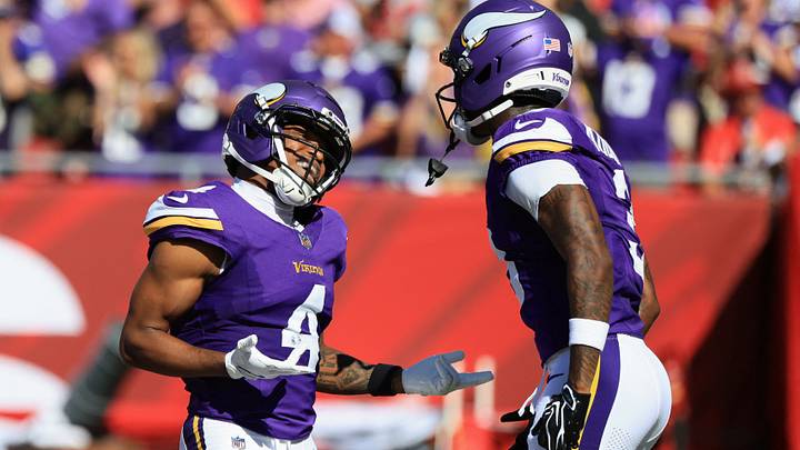 Jordan Addison gave Vikings fans plenty to celebrate in Sunday's win over the Buccaneers. Jordan Addison gave Vikings fans plenty to celebrate in Sunday's win over the Buccaneers.