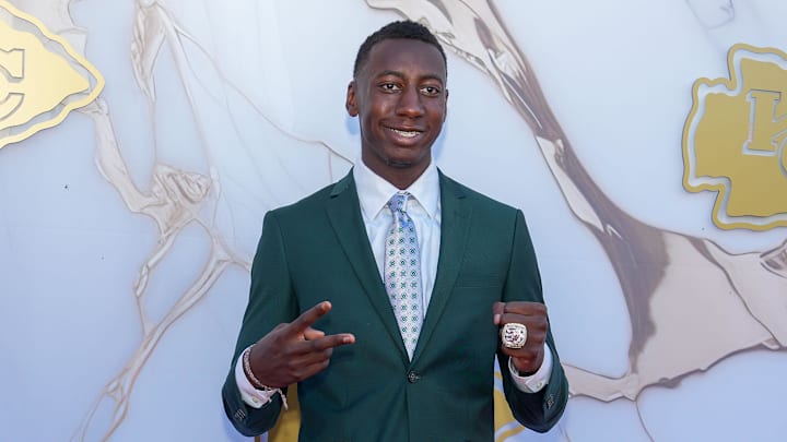 Kansas City Chiefs cornerback Joshua Williams poses for a photo on the red carpet at the Nelson-Akins Museum of Art. Kansas City Chiefs cornerback Joshua Williams poses for a photo on the red carpet at the Nelson-Akins Museum of Art.