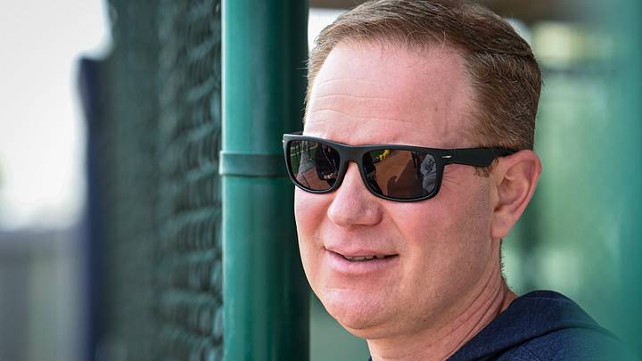 Milwaukee Brewers general manager Matt Arnold watches batting practice during spring training workouts Monday, February 17, 2025, at American Family Fields of Phoenix in Phoenix, Arizona. Milwaukee Brewers general manager Matt Arnold watches batting practice during spring training workouts Monday, February 17, 2025, at American Family Fields of Phoenix in Phoenix, Arizona.
