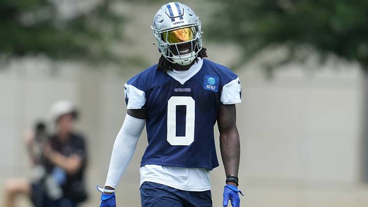 Dallas Cowboys LB DeMarvion Overshown goes through a drill during practice at the Ford Center at the Star Training Facility. Dallas Cowboys LB DeMarvion Overshown goes through a drill during practice at the Ford Center at the Star Training Facility.