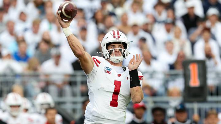Wisconsin Badgers quarterback Colton Joseph. Wisconsin Badgers quarterback Colton Joseph.