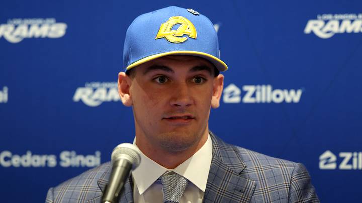 Los Angeles Rams quarterback Ty Simpson. Los Angeles Rams quarterback Ty Simpson.