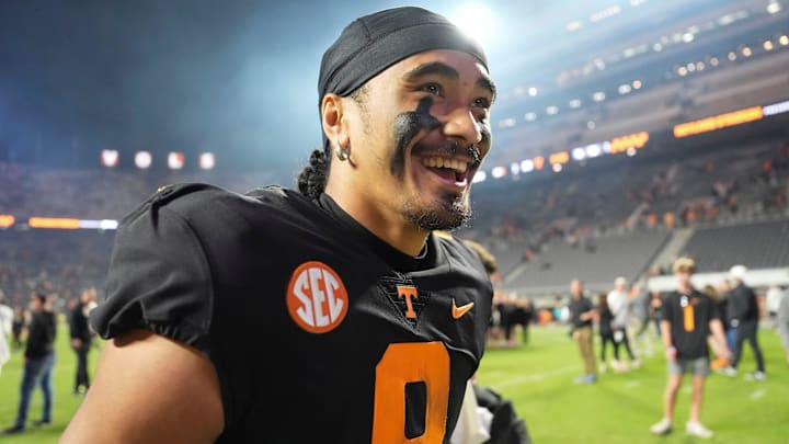Tennessee quarterback Nico Iamaleava (8) walks off the field after the win over Kentucky after an NCAA college football game on Saturday, Nov. 2, 2024, in Knoxville, Tenn. Tennessee quarterback Nico Iamaleava (8) walks off the field after the win over Kentucky after an NCAA college football game on Saturday, Nov. 2, 2024, in Knoxville, Tenn.