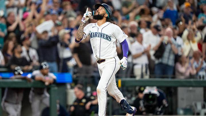 May 4, 2026; Seattle, Washington, USA; Seattle Mariners shortstop J.P. Crawford (3) celebrates while rounding the bases after hitting a two-run home run during the sixth inning against the Atlanta Braves at T-Mobile Park. Mandatory Credit: Stephen Brashear-Imagn Images May 4, 2026; Seattle, Washington, USA; Seattle Mariners shortstop J.P. Crawford (3) celebrates while rounding the bases after hitting a two-run home run during the sixth inning against the Atlanta Braves at T-Mobile Park. Mandatory Credit: Stephen Brashear-Imagn Images