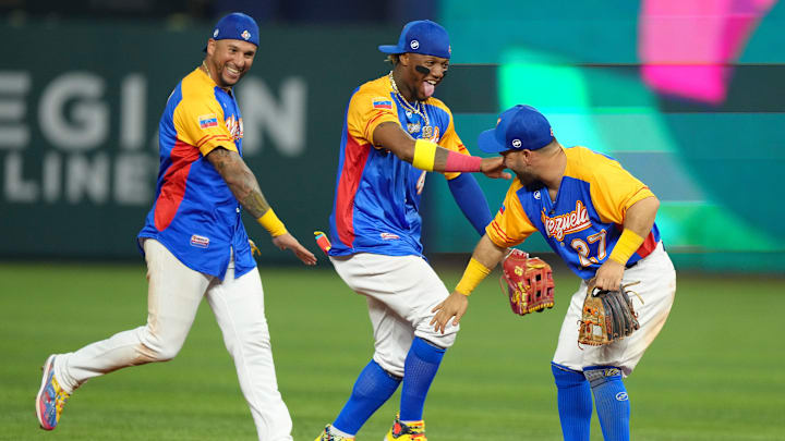 Ronald Acuña Jr. anotó la novena carrera de Venezuela ante Puerto Rico