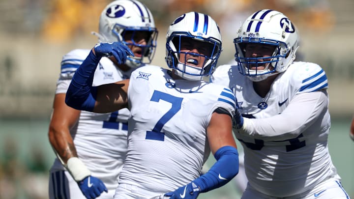 Crew Wakley celebrates after securing the game-sealing interception.