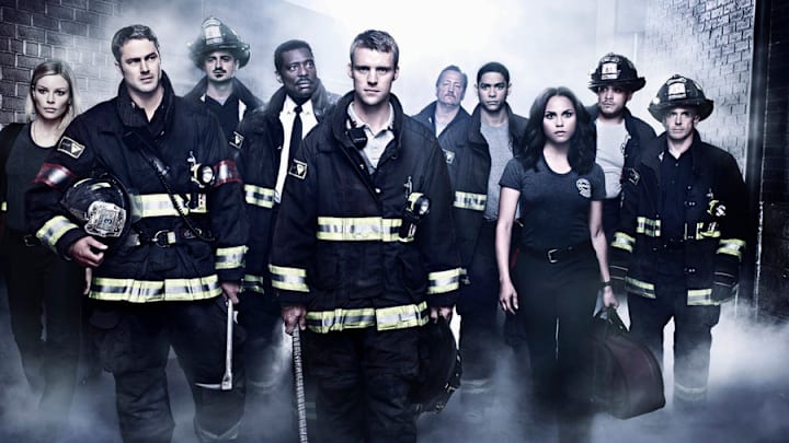 CHICAGO FIRE -- Season: 2 -- Pictured: (l-r) Lauren German as Leslie Shay, Taylor Kinney as Kelly Severide, Yuri Sardarov as Brian Zvonecek ?Otis?, Eamonn Walker as Chief Wallace Boden, Jesse Spencer as Matthew Casey, Christian Stolte as Mouch, Charlie Barnett as Peter Mills, Monica Raymund as Gabriela Dawson, Joe Minoso as Joe Cruz, David Eigenberg as Christopher Herrmann CHICAGO FIRE -- Season: 2 -- Pictured: (l-r) Lauren German as Leslie Shay, Taylor Kinney as Kelly Severide, Yuri Sardarov as Brian Zvonecek ?Otis?, Eamonn Walker as Chief Wallace Boden, Jesse Spencer as Matthew Casey, Christian Stolte as Mouch, Charlie Barnett as Peter Mills, Monica Raymund as Gabriela Dawson, Joe Minoso as Joe Cruz, David Eigenberg as Christopher Herrmann