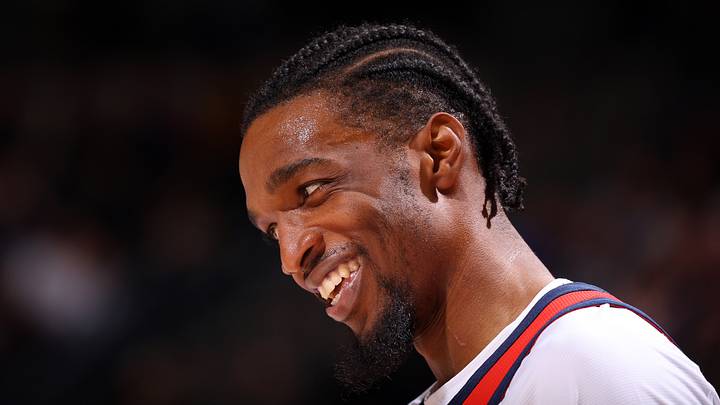 Herbert Jones #2 of the New Orleans Pelicans smiles during the game against the Jazz. NBAE via Getty Images (Photo by Melissa Majchrzak/NBAE via Getty Herbert Jones #2 of the New Orleans Pelicans smiles during the game against the Jazz. NBAE via Getty Images (Photo by Melissa Majchrzak/NBAE via Getty