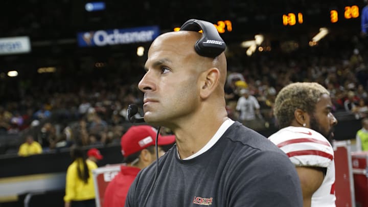 San Francisco 49ers defensive coordinator Robert Saleh San Francisco 49ers defensive coordinator Robert Saleh