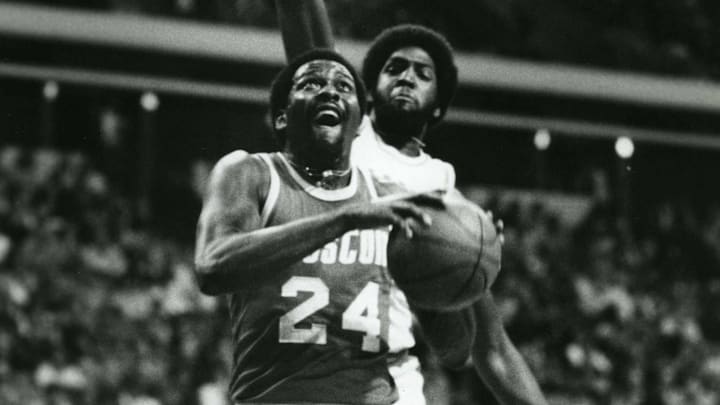 Unknown date; Atlanta, GA, USA: FILE PHOTO; Houston Rockets center Moses Malone (24) shoots against the Atlanta Hawks. Mandatory Credit: Malcolm Emmons- Imagn Images