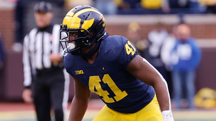 Oct 23, 2021; Ann Arbor, Michigan, USA; Michigan Wolverines linebacker Nikhai Hill-Green (41) Oct 23, 2021; Ann Arbor, Michigan, USA; Michigan Wolverines linebacker Nikhai Hill-Green (41)