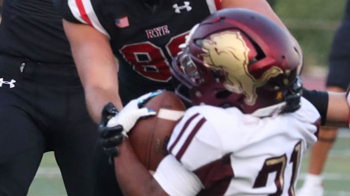 Monsignor Farrell's Nafis Muhammad (21) with the ball in a game last season. Monsignor Farrell's Nafis Muhammad (21) with the ball in a game last season.