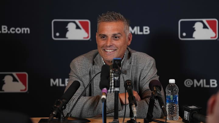 Dec 5, 2023; Nashville, TN, USA; Tampa Bay Rays manager Kevin Cash answers questions at a press conference during the 2023 MLB Winter Meetings. Mandatory Credit: Kyle Schwab-Imagn Images