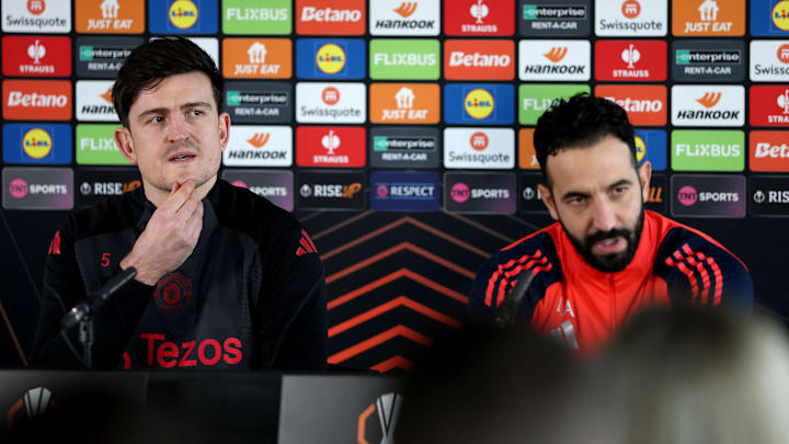 Harry Maguire (left) pledged his support to Ruben Amorim.