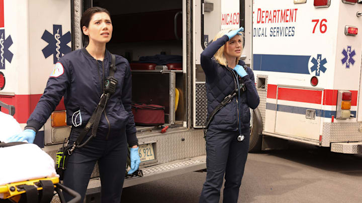CHICAGO FIRE -- "What Comes Next" Episode 914 -- Pictured: (l-r) Hanako Greensmith as Violet, Kara Killmer as Sylvie Brett -- (Photo by: Adrian S. Burrows Sr./NBC)