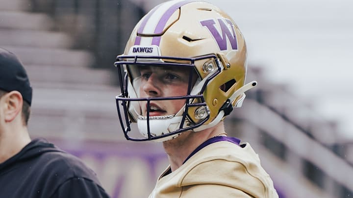 Shea Kuykendall waits to take his turn in a spring drill. 