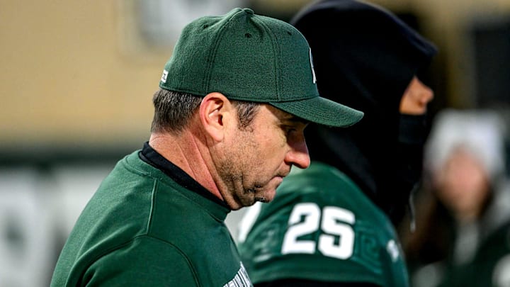 Michigan State's head coach Jonathan Smith leaves the field after the Spartans loss to Michigan on Saturday, Oct. 25, 2025, at Spartan Stadium in East Lansing.