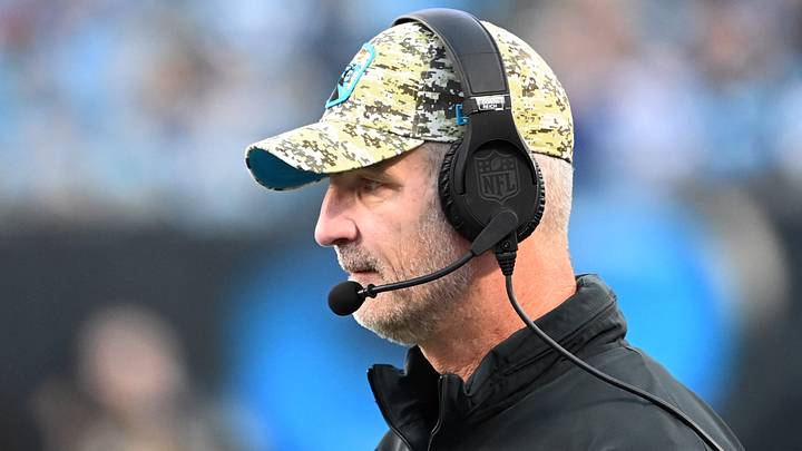 Carolina Panthers head coach Frank Reich in the first quarter at Bank of America Stadium. Mandatory Credit: Bob Donnan-USA TODAY Sports Carolina Panthers head coach Frank Reich in the first quarter at Bank of America Stadium. Mandatory Credit: Bob Donnan-USA TODAY Sports