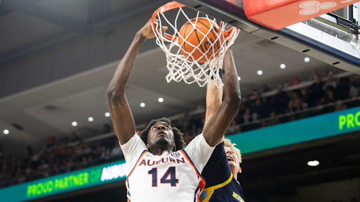 Emeka Opurum recorded 11 points and four rebounds against Merrimack.