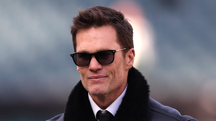 Tom Brady looks on before an NFC wild card game between the Philadelphia Eagles and the Green Bay Packers. Tom Brady looks on before an NFC wild card game between the Philadelphia Eagles and the Green Bay Packers.