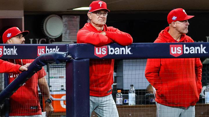May 26, 2026; San Diego, California, USA; Philadelphia Phillies interim manager Don Mattingly (8) watches play during the seventh inning against the San Diego Padres at Petco Park.