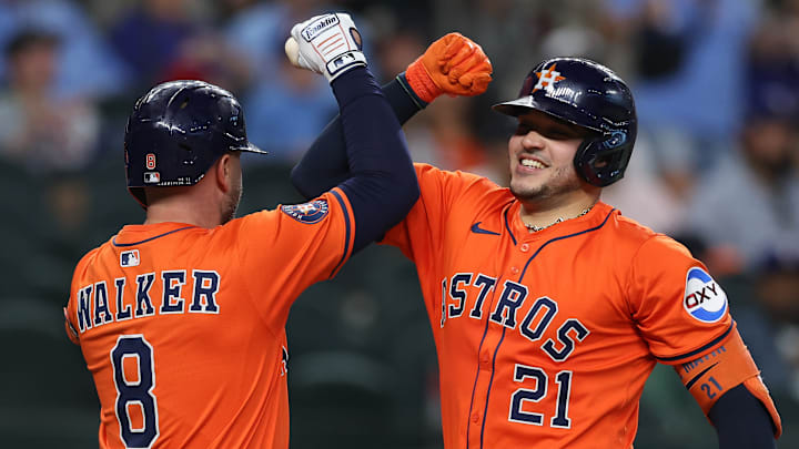 Houston Astros players Christian Walker, Yainer Diaz Houston Astros players Christian Walker, Yainer Diaz