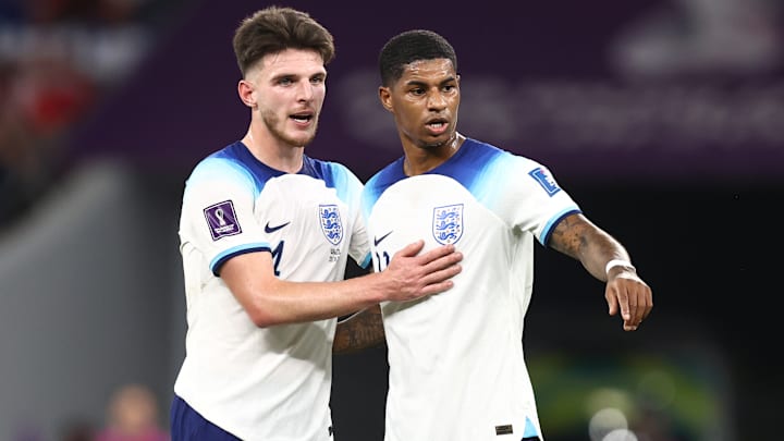 Marcus Rashford y Declan Rice