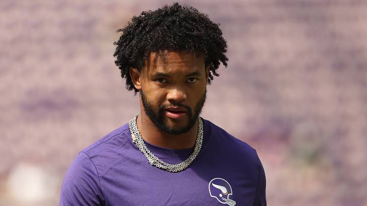 Sep 13, 2026; Minneapolis, Minnesota, USA;  Minnesota Vikings quarterback Kyler Murray (1) warms up before the game against the Green Bay Packers at U.S. Bank Stadium.  Mandatory Credit: Matt Krohn-Imagn Images