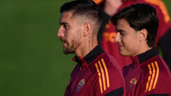 Lorenzo Pellegrini and Paulo Dybala of AS Roma during a Lorenzo Pellegrini and Paulo Dybala of AS Roma during a