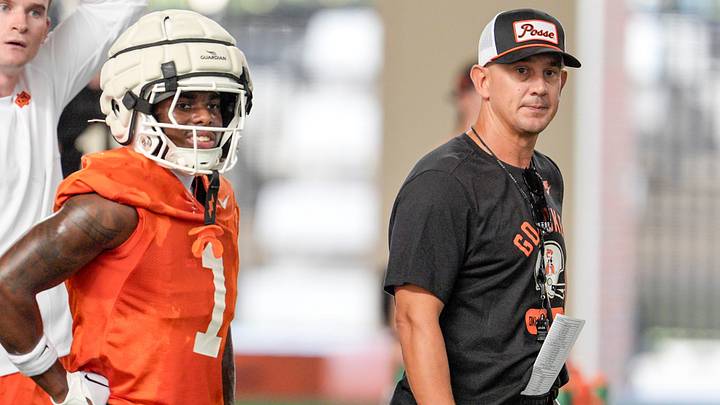Oklahoma State head coach Eric Morris. Oklahoma State head coach Eric Morris.