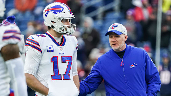Buffalo Bills quarterback Josh Allen (17) and head coach Sean McDermott.